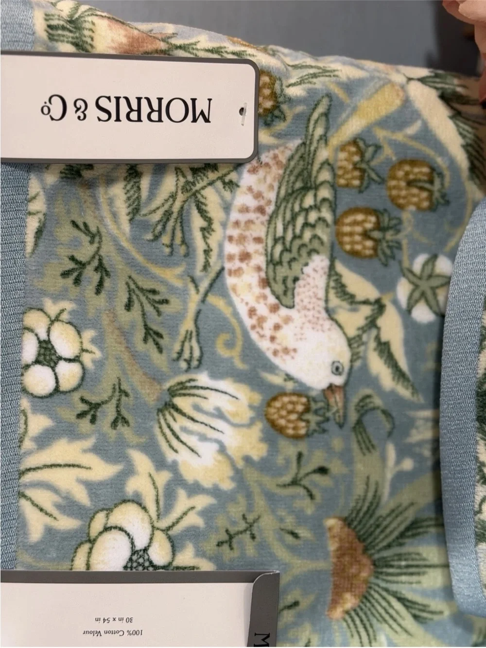 6pc Morris & Co. Velour Towel Set Strawberry Thief 2 Bath, 2 Hand, & 2 Tip - NWT